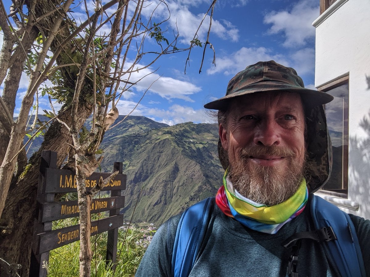 Travel Ecuador - Photo of Fast Fred above Banos de Agua Santa hiking