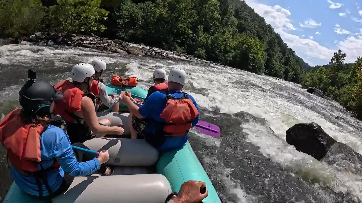 White Face Rock at Grumpy's Ledge rapid on the Ocoee River