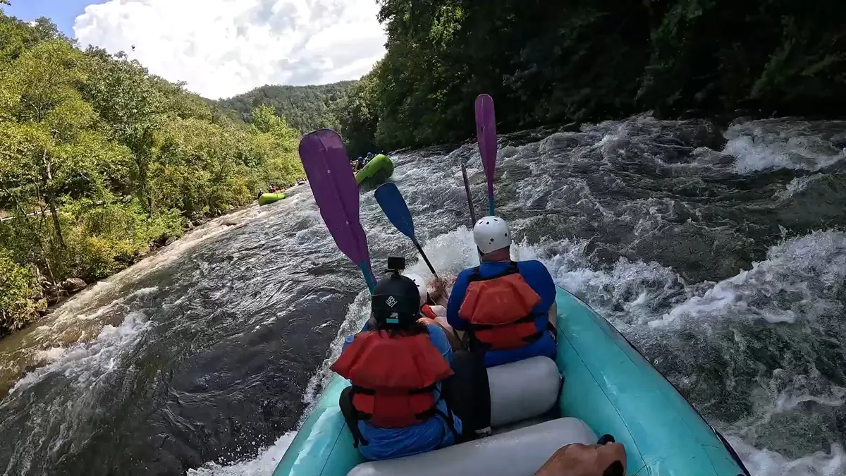 Raft surfing at Hollywood Rapid