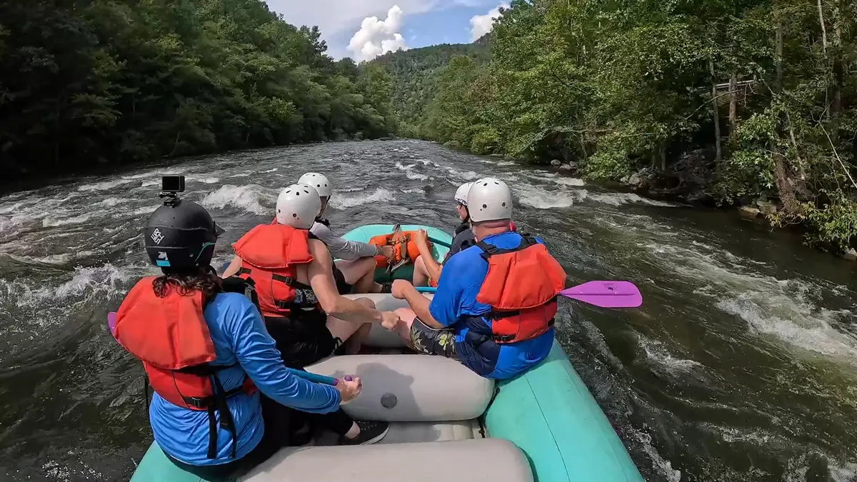 Raft crew rests at Swimmers Rapid
