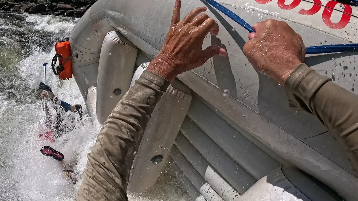 Closing the coffin at Godzilla on the Olympic Channel of the Upper Ocoee River in Tennessee.