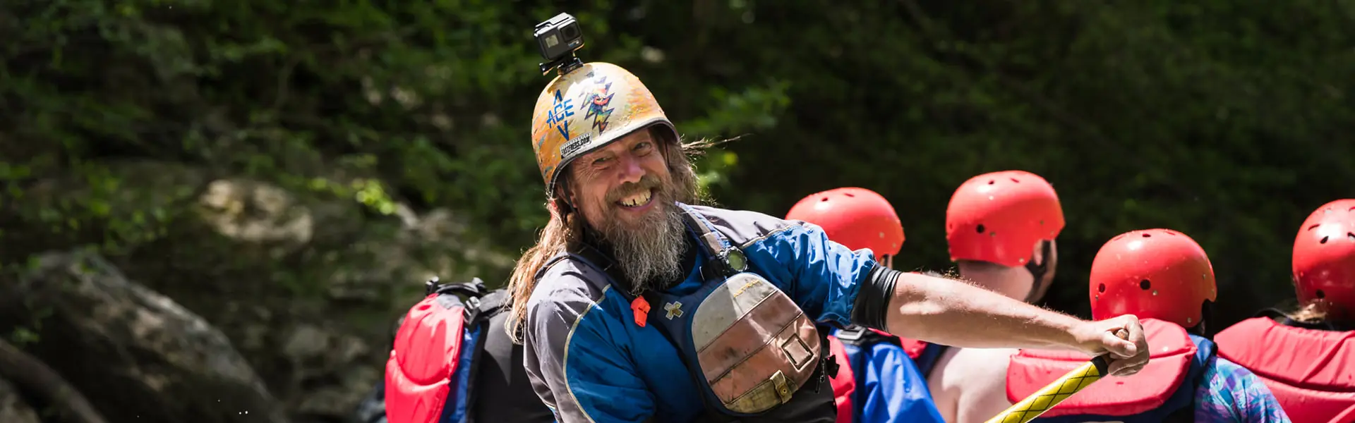 Fast Fred guiding a raft through whitewater on the Ocoee River