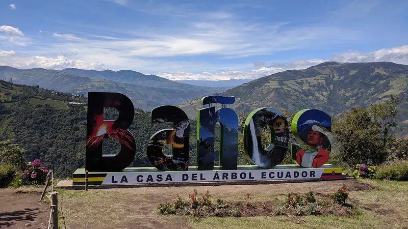 The Swing at the Edge of the World (La Casa del Arbol) with Tungurahua Volcano view