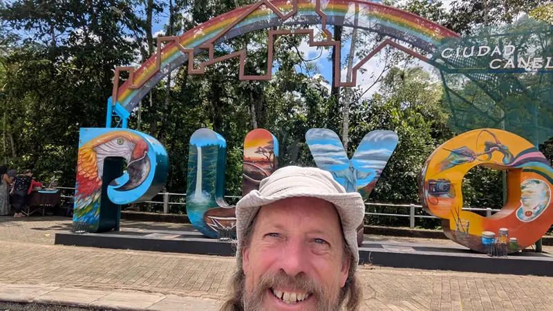 Enjoying park by the Soma Beer Garden in Puyo, Ecuador, the gateway to the Amazon