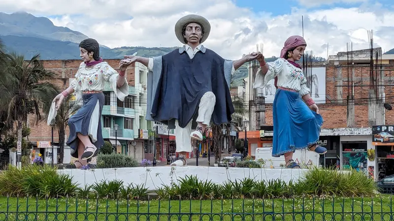 Street view near the Otavalo bus terminal in Imbabura Ecuador