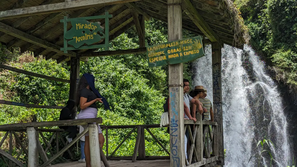 Scenic rugged view of Cascada Taxopamba near Otavalo
