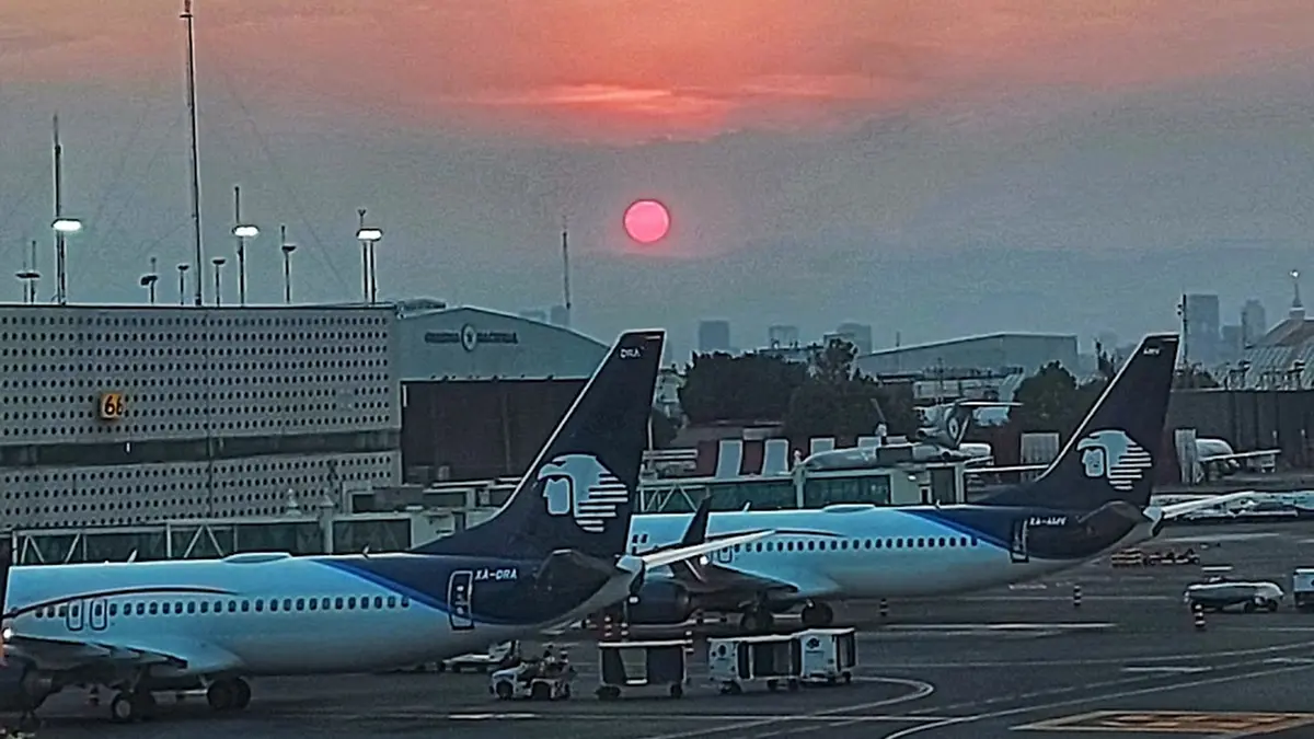 Sunset at Mexico City Airport MEX