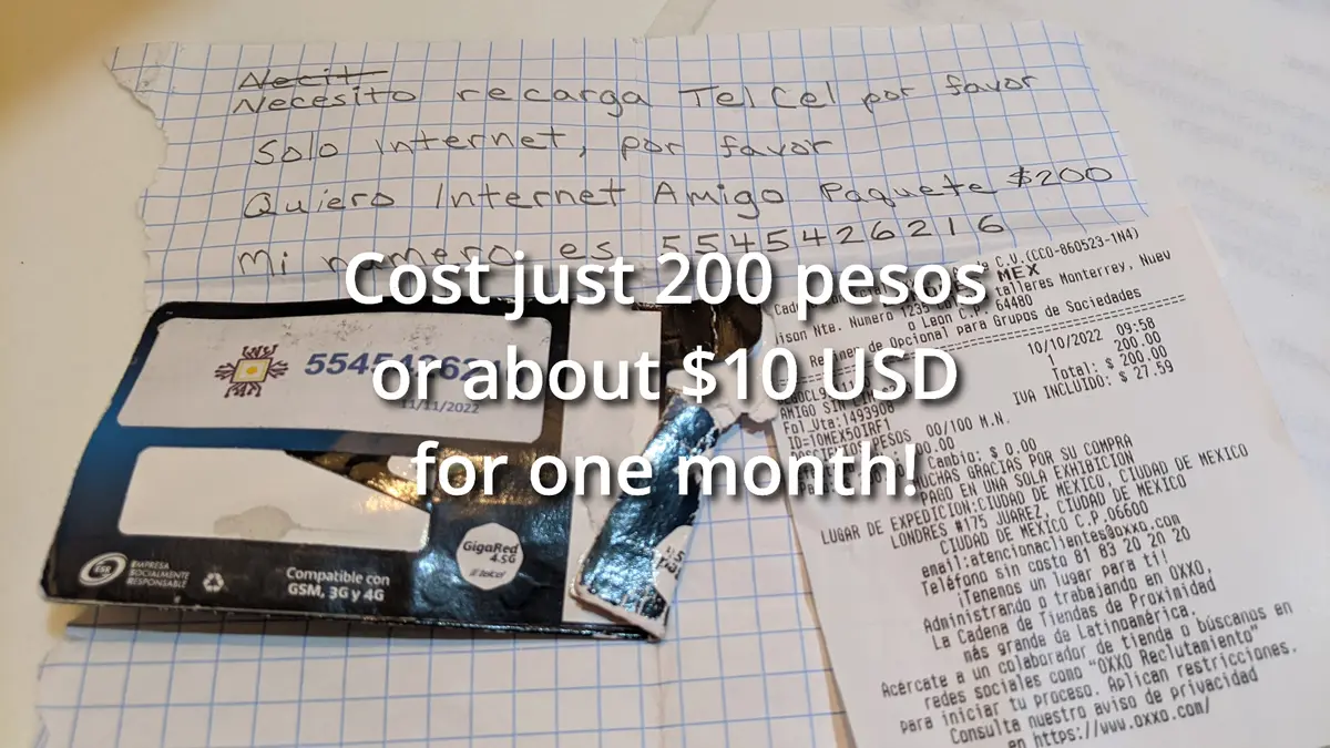 Telcel SIM card recharge instructions