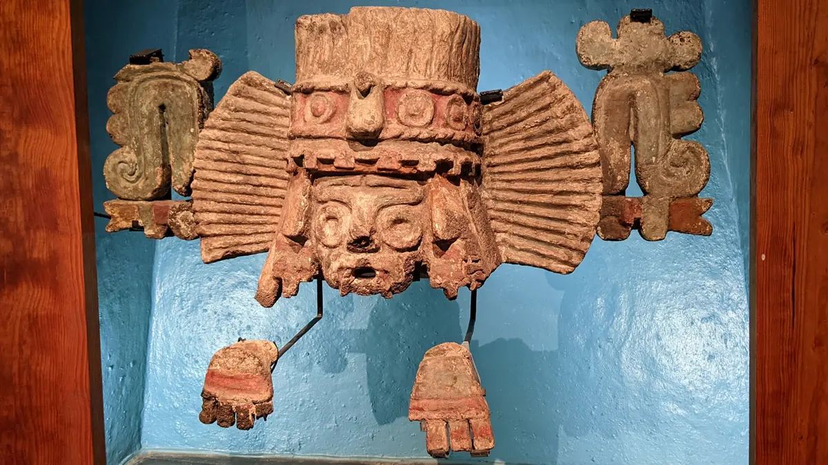 Carvings at Templo Mayor ruins in Mexico City