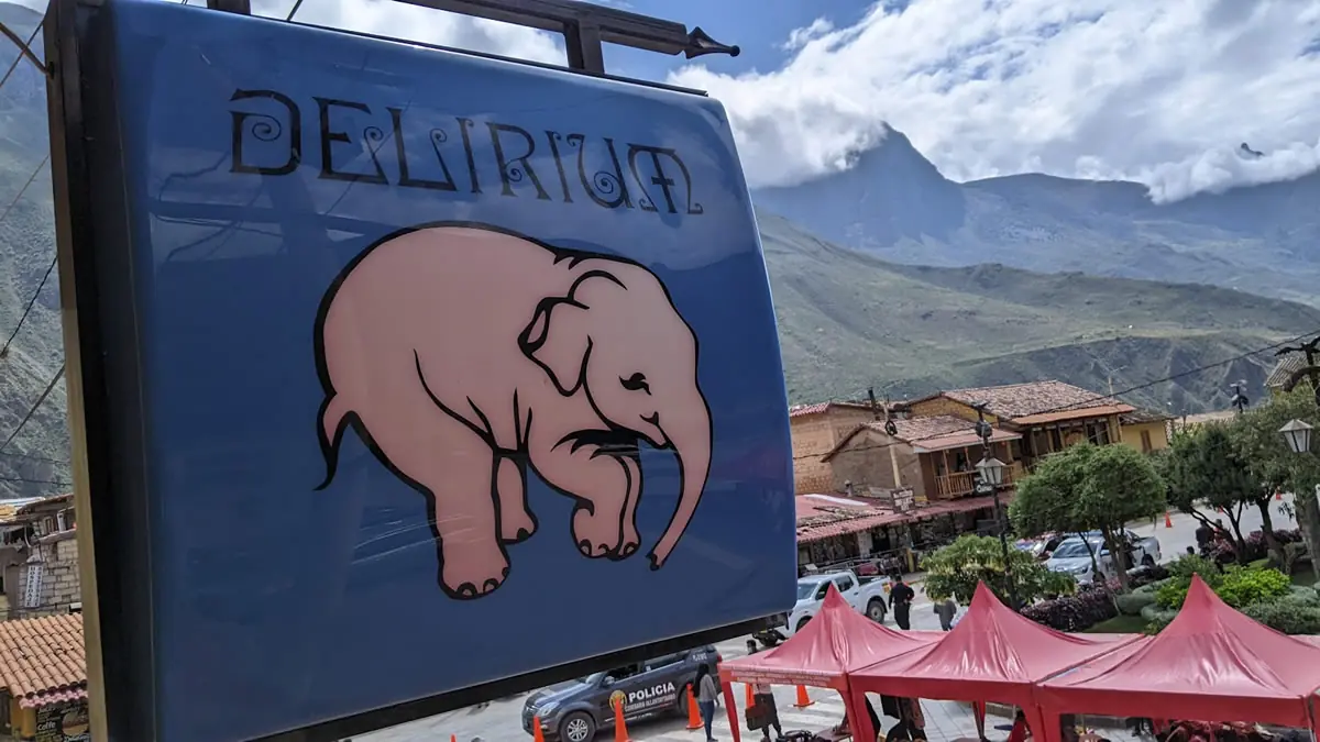 A local craft beer served in the historic town of Ollantaytambo, Peru.