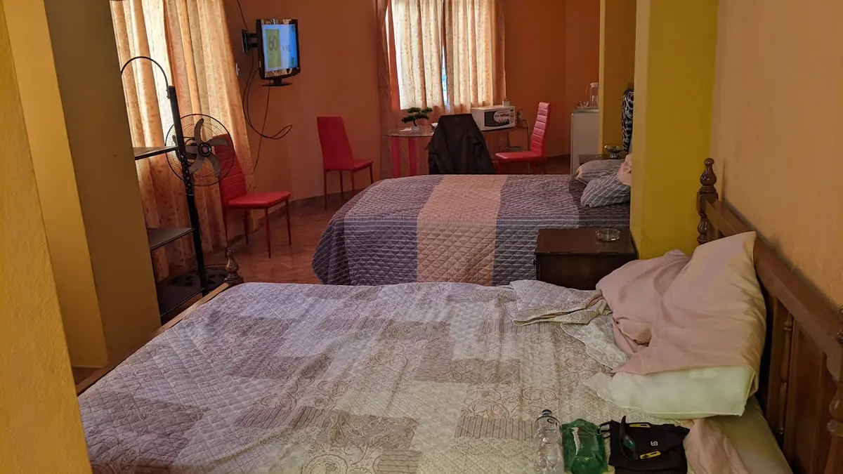 Spacious and roomy apartment rented from a local family in Ica, Peru, an ideal base for frugal travel.