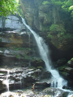 Gwen at base of waterfall 
