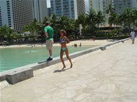 Girl jogging on Waikiki
