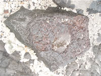 Iron rusting in lava rock